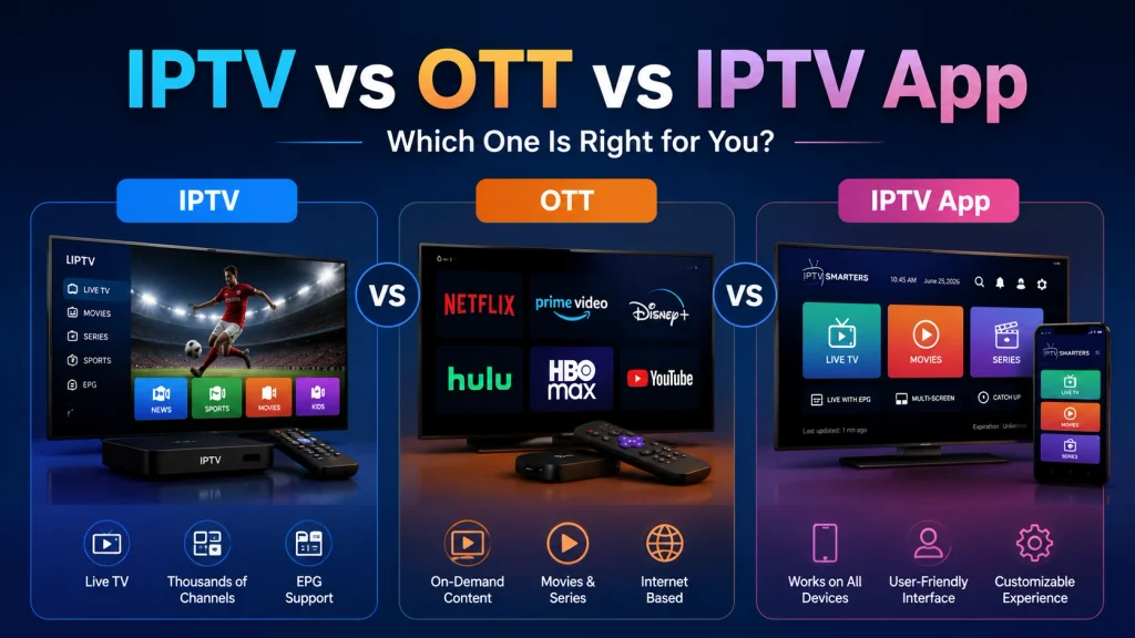 IPTV VS OTT VS IPTV App